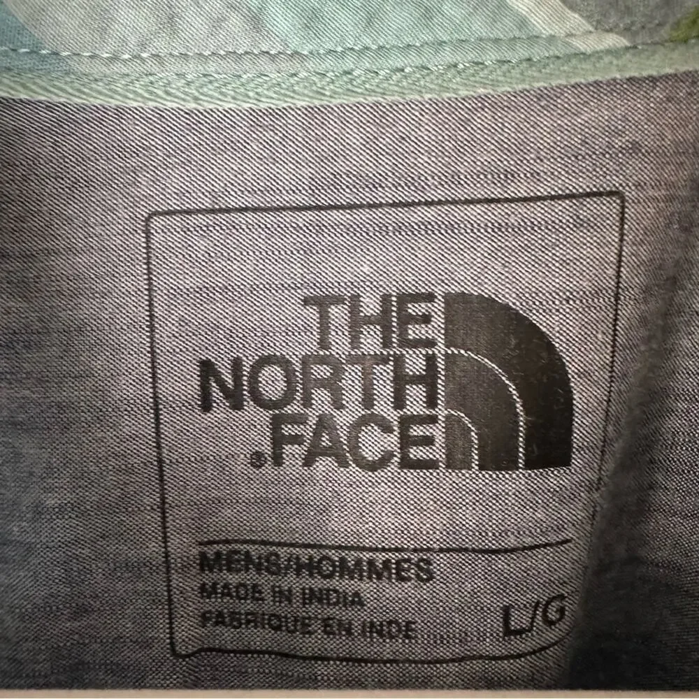 The North Face mens homes green & blue plaid button‎ down shirt gorpcore outdoor